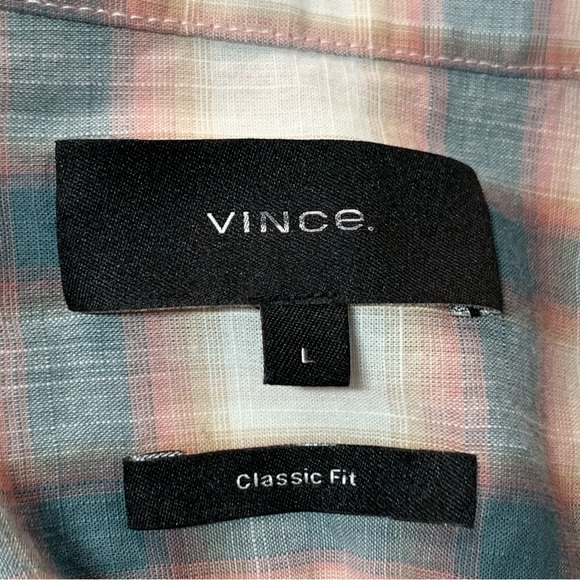 Vince Shadow Classic Fit Plaid Short Sleeve Shirt in Off White/Palisades… - Picture 6 of 10